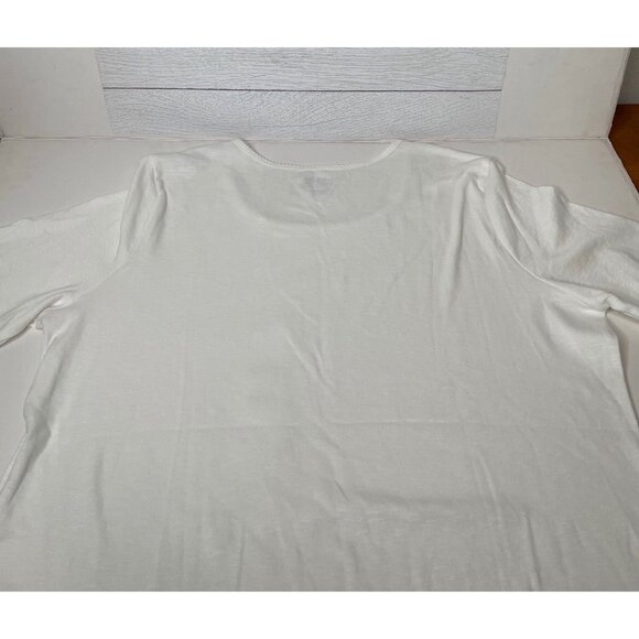 Time & Tru White Elbow Sleeve Scoop Neck Shirt Tee Womens XXL 20 - Picture 4 of 5